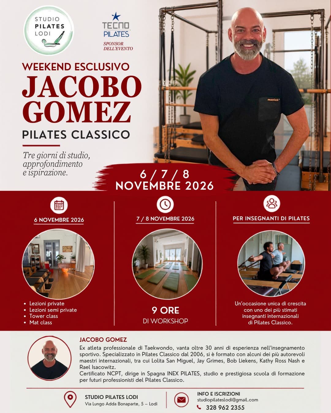 Locandina: Weekend esclusivo Jacobo Gomez – Pilates Classico